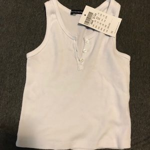White button crop top
